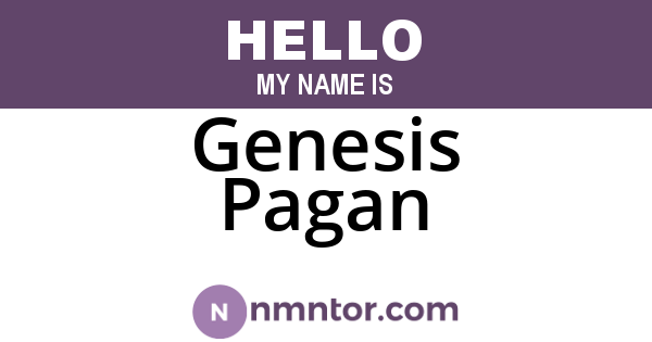 Genesis Pagan