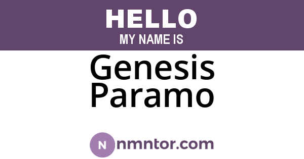Genesis Paramo