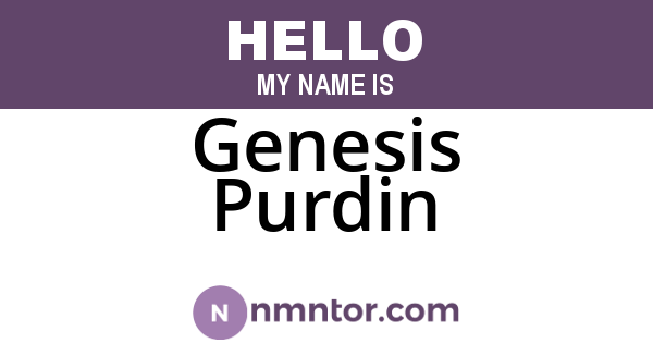 Genesis Purdin