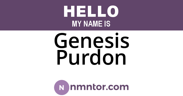 Genesis Purdon