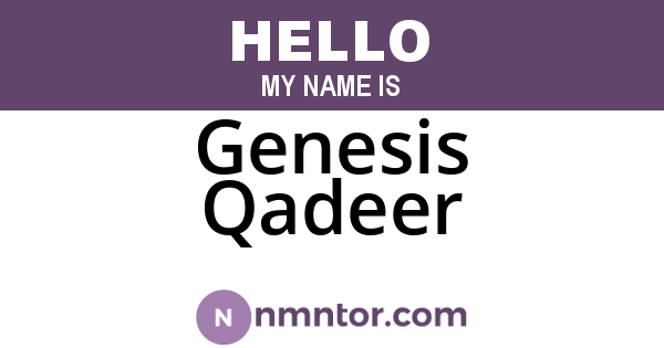 Genesis Qadeer