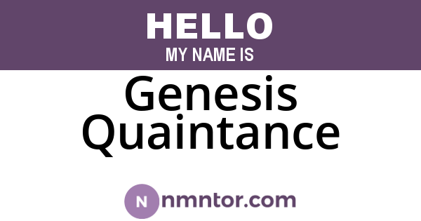 Genesis Quaintance