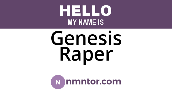Genesis Raper