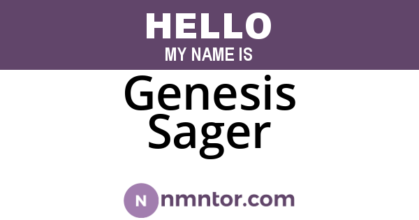 Genesis Sager