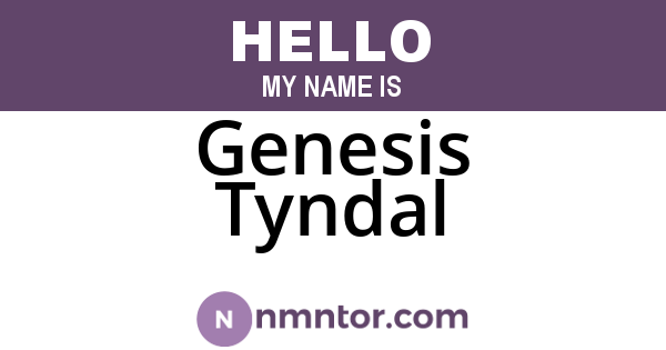 Genesis Tyndal