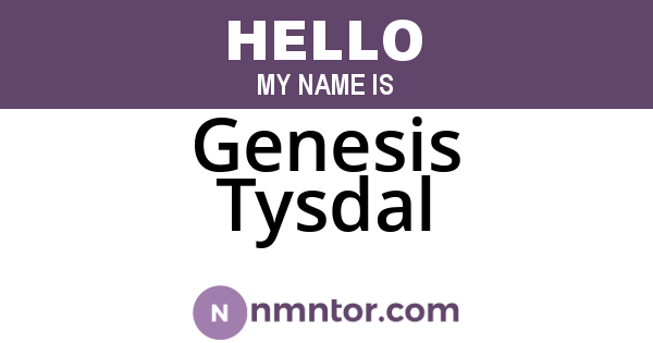 Genesis Tysdal