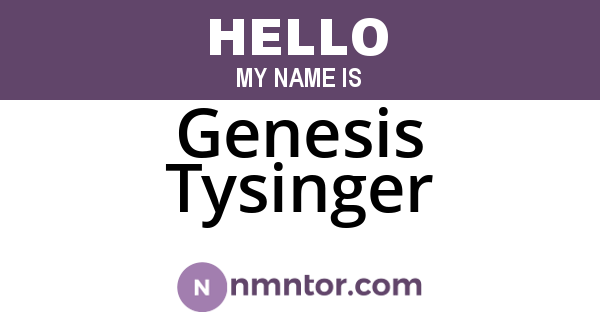 Genesis Tysinger