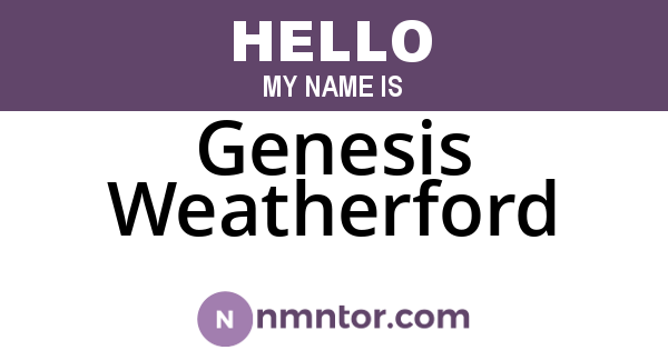 Genesis Weatherford