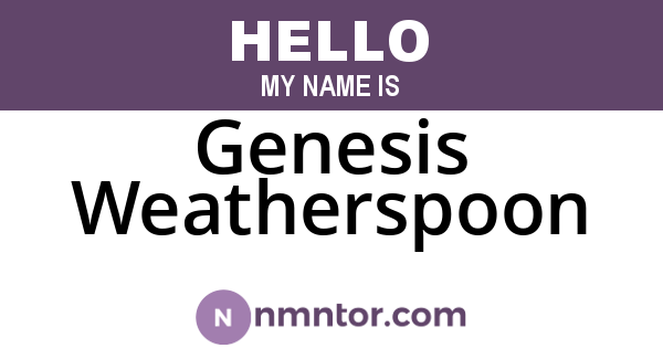 Genesis Weatherspoon