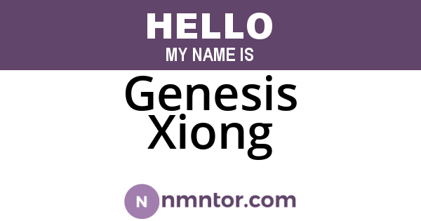 Genesis Xiong