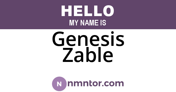Genesis Zable