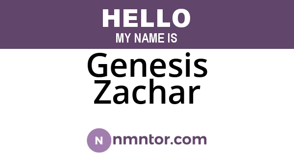 Genesis Zachar