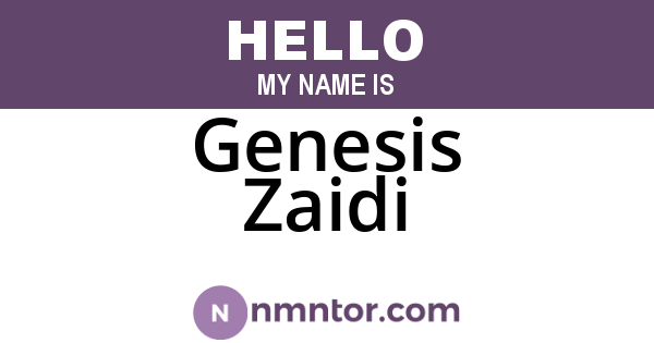 Genesis Zaidi