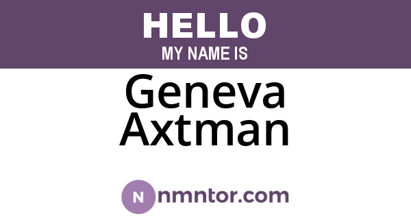 Geneva Axtman