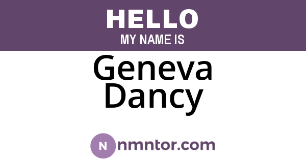 Geneva Dancy