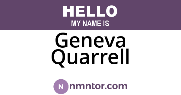 Geneva Quarrell