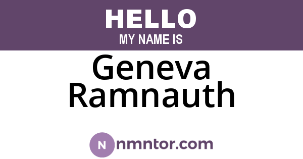 Geneva Ramnauth