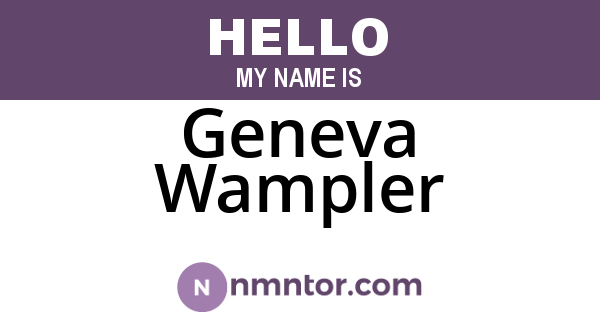 Geneva Wampler