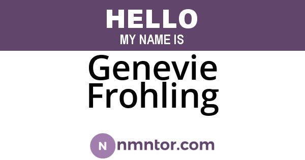 Genevie Frohling