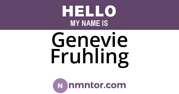 Genevie Fruhling