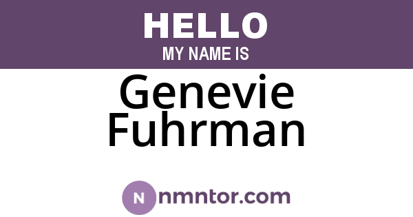 Genevie Fuhrman