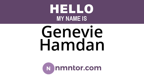 Genevie Hamdan