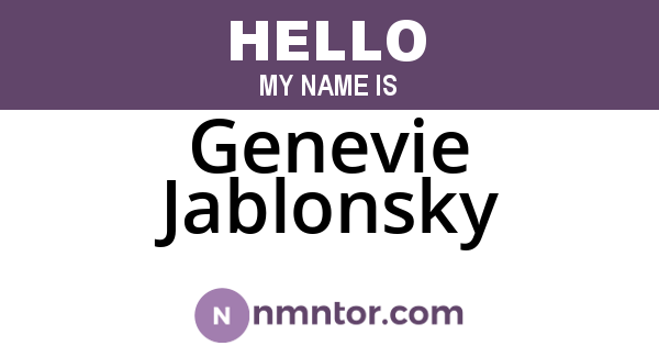 Genevie Jablonsky