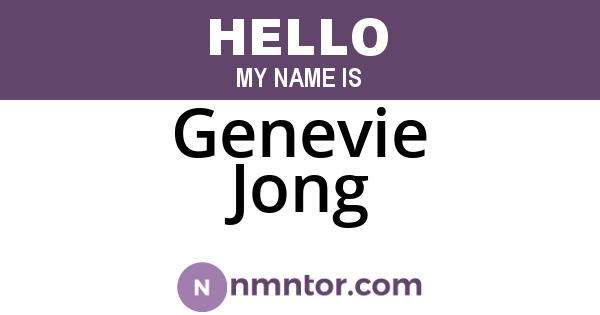 Genevie Jong