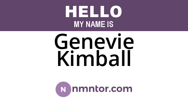 Genevie Kimball