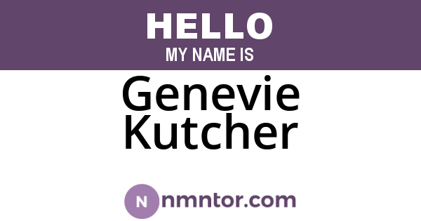 Genevie Kutcher
