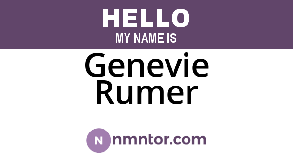 Genevie Rumer