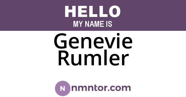 Genevie Rumler