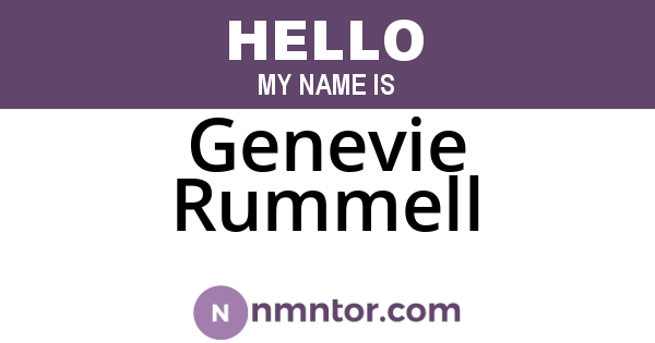 Genevie Rummell