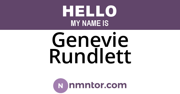 Genevie Rundlett
