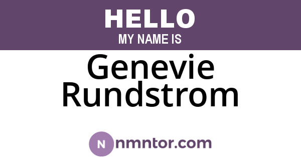 Genevie Rundstrom