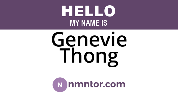 Genevie Thong