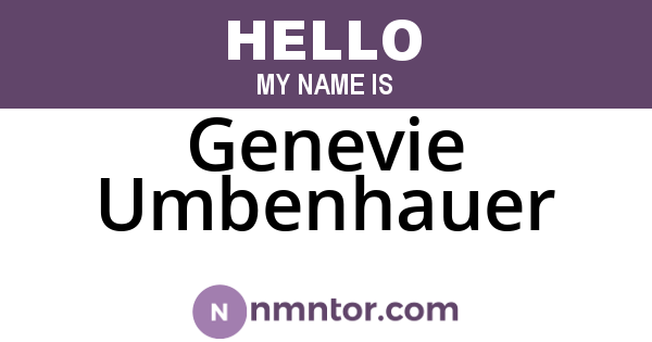 Genevie Umbenhauer
