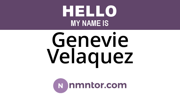 Genevie Velaquez