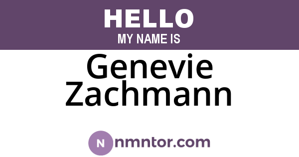 Genevie Zachmann