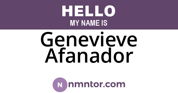Genevieve Afanador