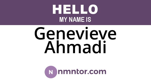 Genevieve Ahmadi