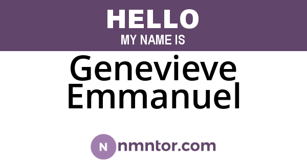 Genevieve Emmanuel