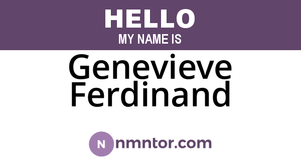 Genevieve Ferdinand