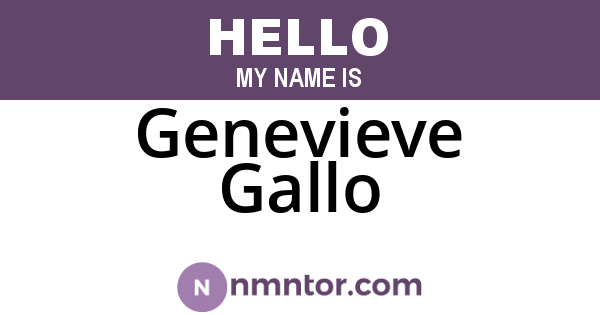 Genevieve Gallo