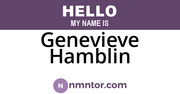 Genevieve Hamblin