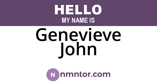 Genevieve John