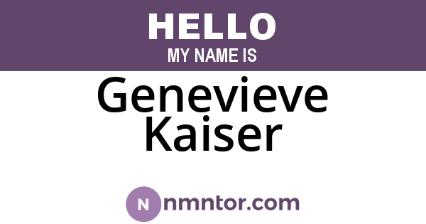Genevieve Kaiser