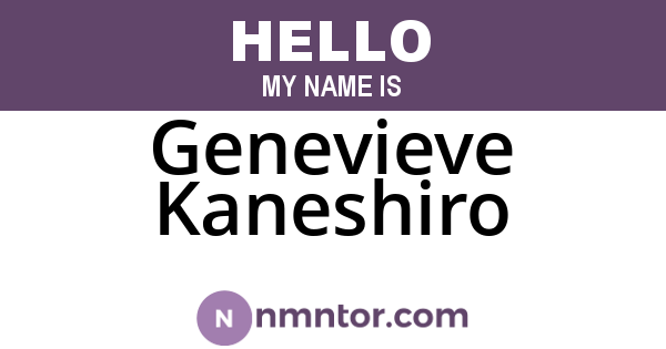 Genevieve Kaneshiro