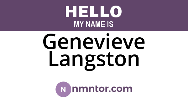 Genevieve Langston