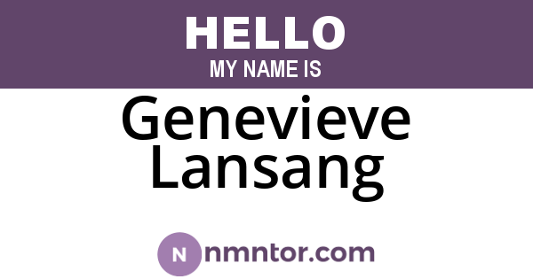 Genevieve Lansang